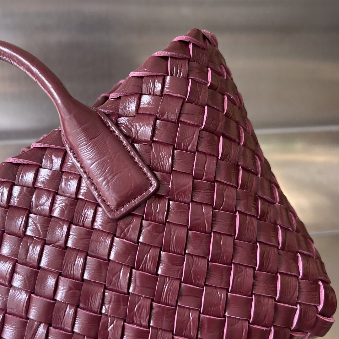 Mini Cabat Intreccio Crocodile Grain Leather Tote Bordeaux